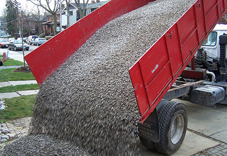 crushed stone and gravel