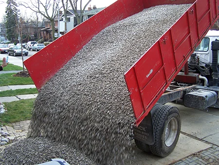 crushed stone and gravel